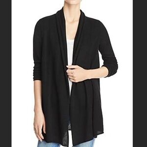 C by Bloomingdales Cashmere Open-front Cardigan Medium in Black